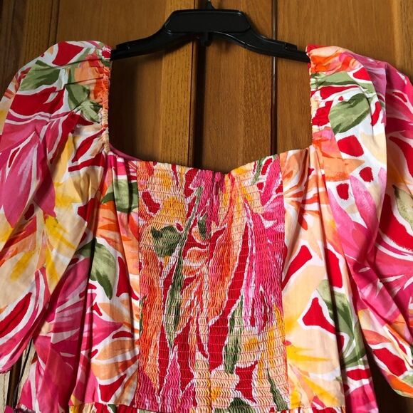 NWT Vince Camuto Square Neck Floral Fit & Flare MIDI Dress Plus Size 20W - Picture 10 of 16